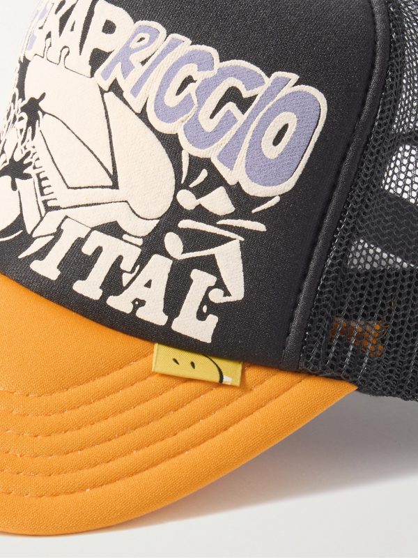 Life Kapriccio Mesh-Trimmed Printed Scuba Trucker Cap - CU Life Kapriccio Mesh-Trimmed Printed Scuba Trucker Cap - CU