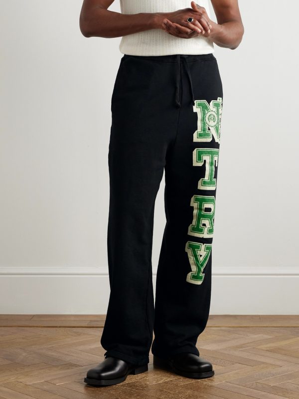 N.TRY Straight-Leg Printed Cotton-Jersey Sweatpants - FR