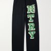 N.TRY Straight-Leg Printed Cotton-Jersey Sweatpants
