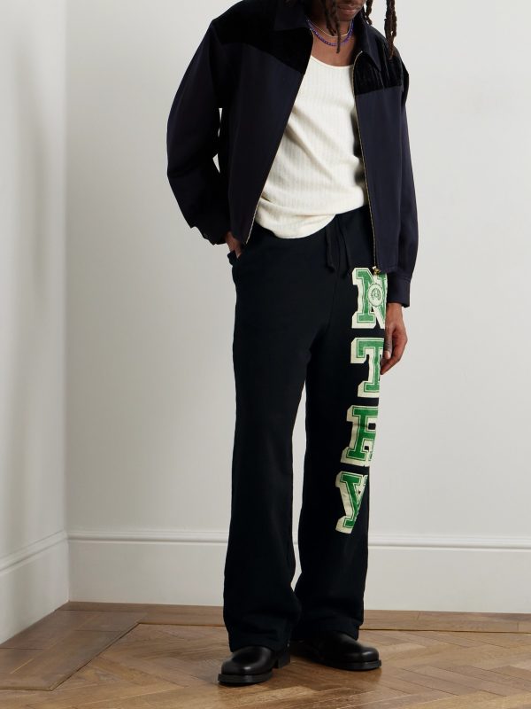 N.TRY Straight-Leg Printed Cotton-Jersey Sweatpants - OU