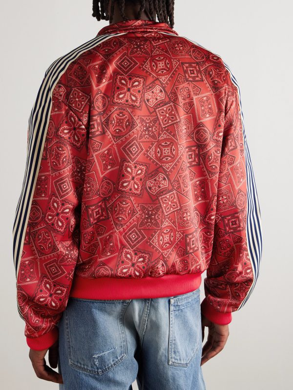 Cookie Bandana-Print Striped Shell Track Jacket - BK Cookie Bandana-Print Striped Shell Track Jacket - BK