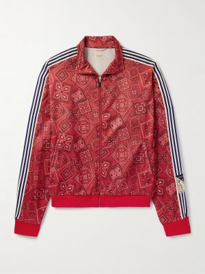 Cookie Bandana-Print Striped Shell Track Jacket Cookie Bandana-Print Striped Shell Track Jacket