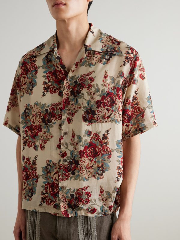 Camp-Collar Printed Woven Shirt - FR Camp-Collar Printed Woven Shirt - FR
