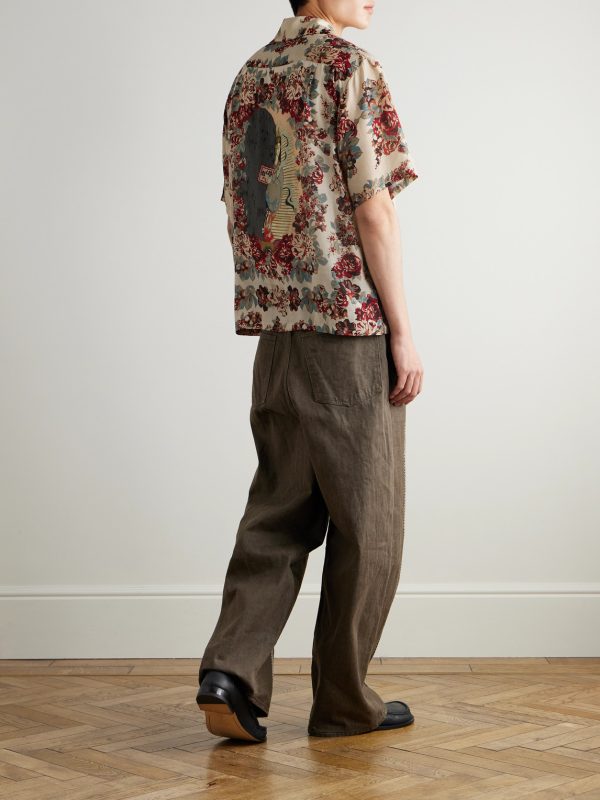 Camp-Collar Printed Woven Shirt - OU Camp-Collar Printed Woven Shirt - OU