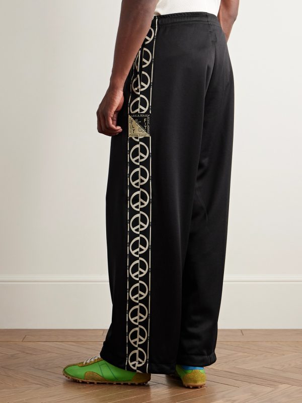 TH.D.D. Wide-Leg Pleated Webbing-Trimmed Tech-Jersey Track Pants - BK TH.D.D. Wide-Leg Pleated Webbing-Trimmed Tech-Jersey Track Pants - BK