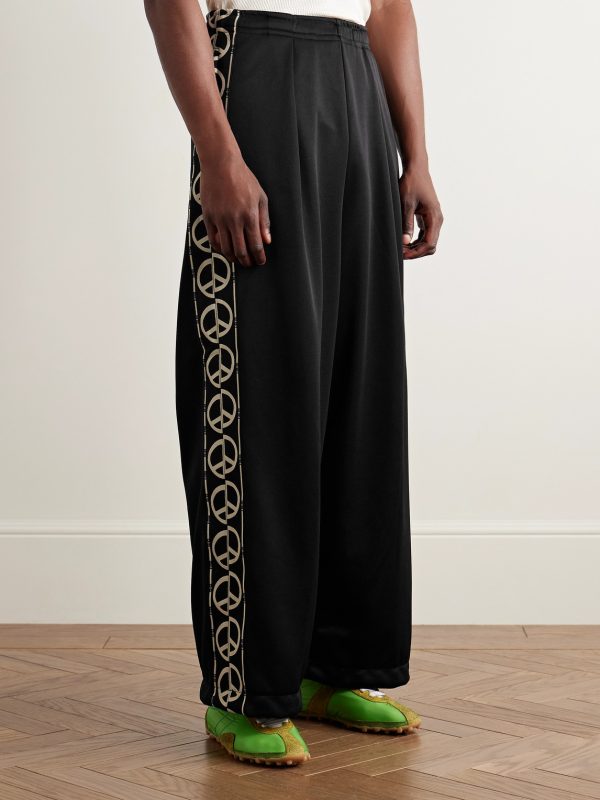 TH.D.D. Wide-Leg Pleated Webbing-Trimmed Tech-Jersey Track Pants - FR TH.D.D. Wide-Leg Pleated Webbing-Trimmed Tech-Jersey Track Pants - FR