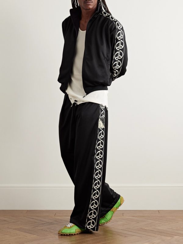 TH.D.D. Wide-Leg Pleated Webbing-Trimmed Tech-Jersey Track Pants - OU TH.D.D. Wide-Leg Pleated Webbing-Trimmed Tech-Jersey Track Pants - OU