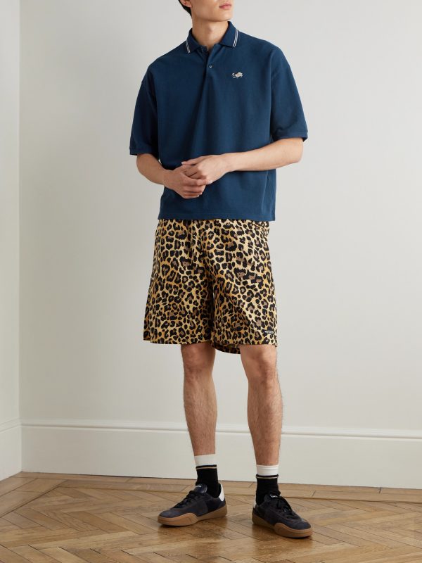 Box Striped Embroidered Cotton-Piqué Polo Shirt - OU Box Striped Embroidered Cotton-Piqué Polo Shirt - OU