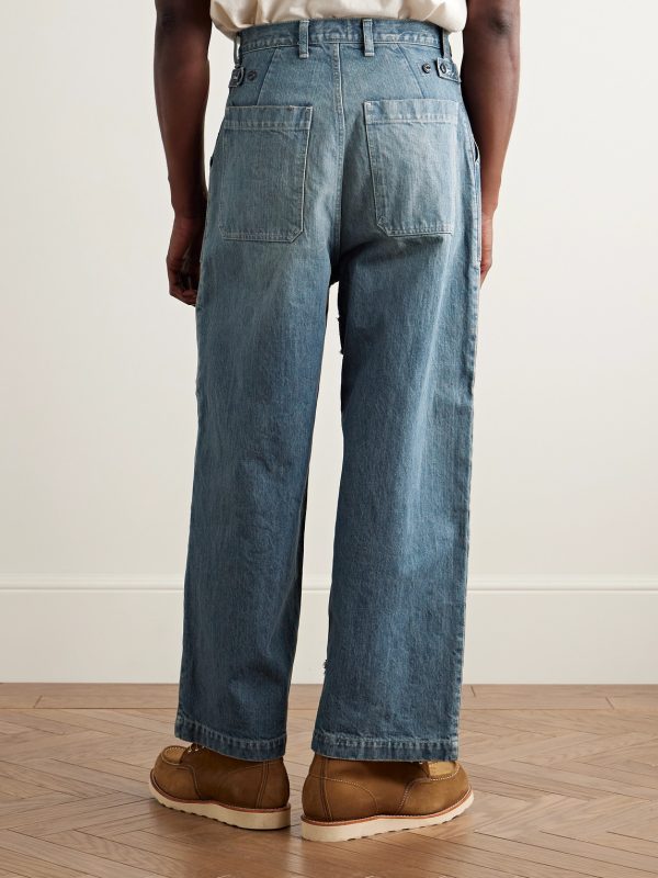 Rushfield Remake Wide-Leg Panelled Distressed Jeans - BK Rushfield Remake Wide-Leg Panelled Distressed Jeans - BK