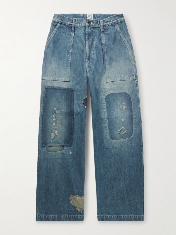 Rushfield Remake Wide-Leg Panelled Distressed Jeans Rushfield Remake Wide-Leg Panelled Distressed Jeans