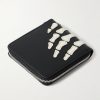 Thumbs-Up Mini Appliquéd Leather Zip-Around Wallet - BK Thumbs-Up Mini Appliquéd Leather Zip-Around Wallet - BK