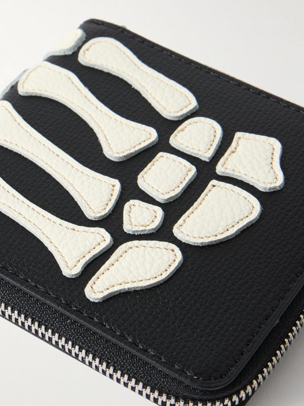 Thumbs-Up Mini Appliquéd Leather Zip-Around Wallet - CU Thumbs-Up Mini Appliquéd Leather Zip-Around Wallet - CU