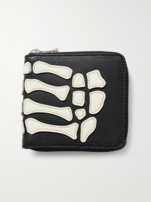 Thumbs-Up Mini Appliquéd Leather Zip-Around Wallet Thumbs-Up Mini Appliquéd Leather Zip-Around Wallet