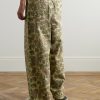Wide-Leg Camouflage-Print Herringbone Cotton Trousers - BK Wide-Leg Camouflage-Print Herringbone Cotton Trousers - BK