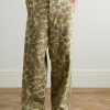 Wide-Leg Camouflage-Print Herringbone Cotton Trousers - FR Wide-Leg Camouflage-Print Herringbone Cotton Trousers - FR