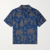 Convertible-Collar Printed Linen Shirt Convertible-Collar Printed Linen Shirt