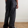 Magpie Easy Straight-Leg Cotton-Jacquard Drawstring Trousers - BK