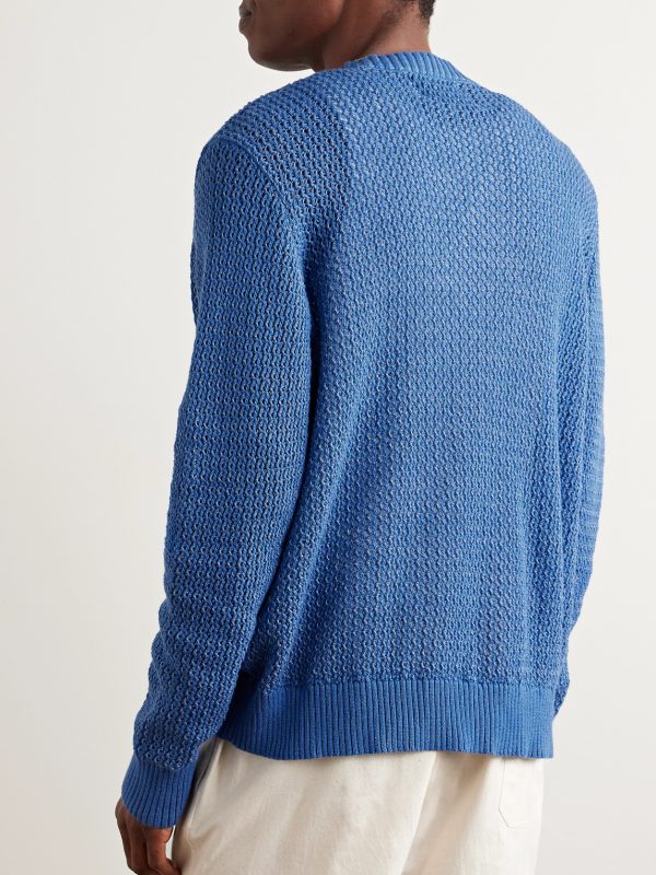 Open-Knit Pima Cotton Sweater - BK Open-Knit Pima Cotton Sweater - BK