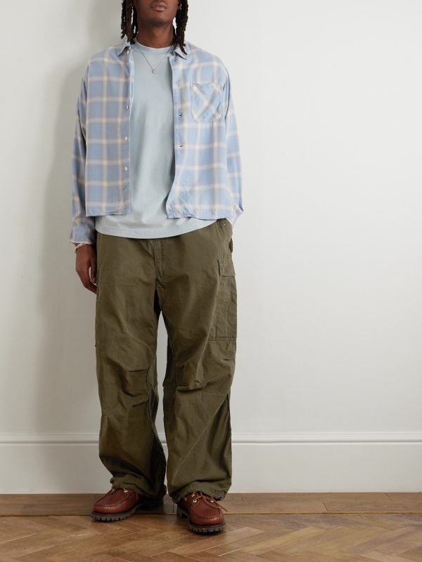 Wide-Leg Cotton-Canvas Drawstring Cargo Trousers - OU