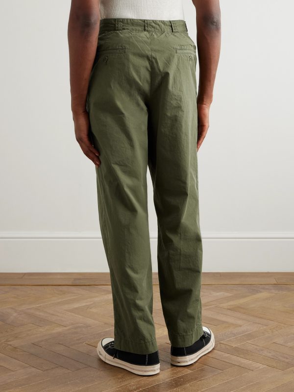Straight-Leg Cotton-Canvas Trousers - BK
