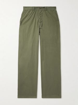 Straight-Leg Cotton-Canvas Trousers