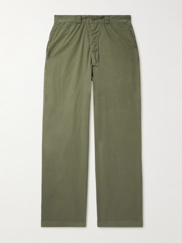 Straight-Leg Cotton-Canvas Trousers
