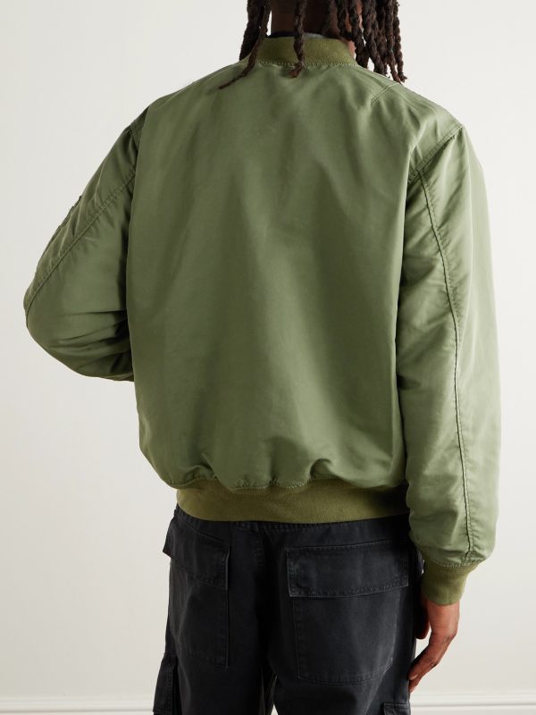 Reversible Embroidered Satin-Twill and Twill Bomber Jacket - BK Reversible Embroidered Satin-Twill and Twill Bomber Jacket - BK