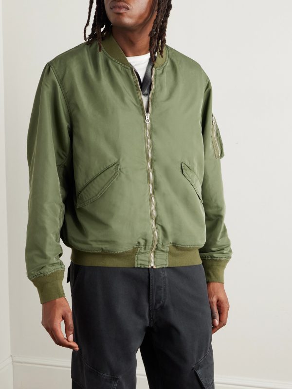 Reversible Embroidered Satin-Twill and Twill Bomber Jacket - FR Reversible Embroidered Satin-Twill and Twill Bomber Jacket - FR