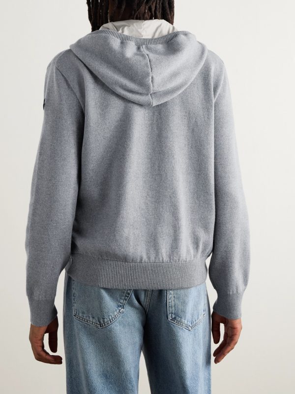 Quilted Wool-Blend Hooded Down Jacket - BK Quilted Wool-Blend Hooded Down Jacket - BK