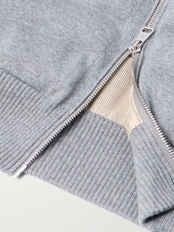 Quilted Wool-Blend Hooded Down Jacket - CU Quilted Wool-Blend Hooded Down Jacket - CU