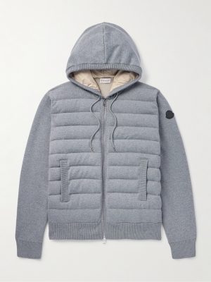 Quilted Wool-Blend Hooded Down Jacket