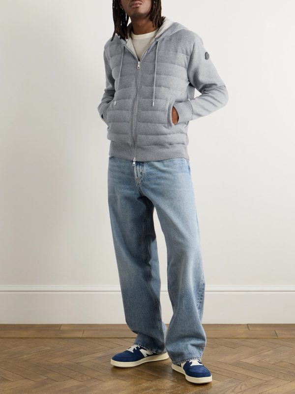 Quilted Wool-Blend Hooded Down Jacket - OU Quilted Wool-Blend Hooded Down Jacket - OU