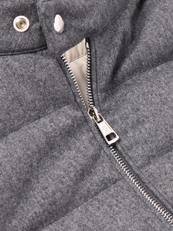 Acorus Slim-Fit Logo-Appliquéd Quilted Flannel Down Jacket - CU Acorus Slim-Fit Logo-Appliquéd Quilted Flannel Down Jacket - CU