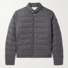 Acorus Slim-Fit Logo-Appliquéd Quilted Flannel Down Jacket Acorus Slim-Fit Logo-Appliquéd Quilted Flannel Down Jacket