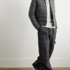 Acorus Slim-Fit Logo-Appliquéd Quilted Flannel Down Jacket - OU Acorus Slim-Fit Logo-Appliquéd Quilted Flannel Down Jacket - OU