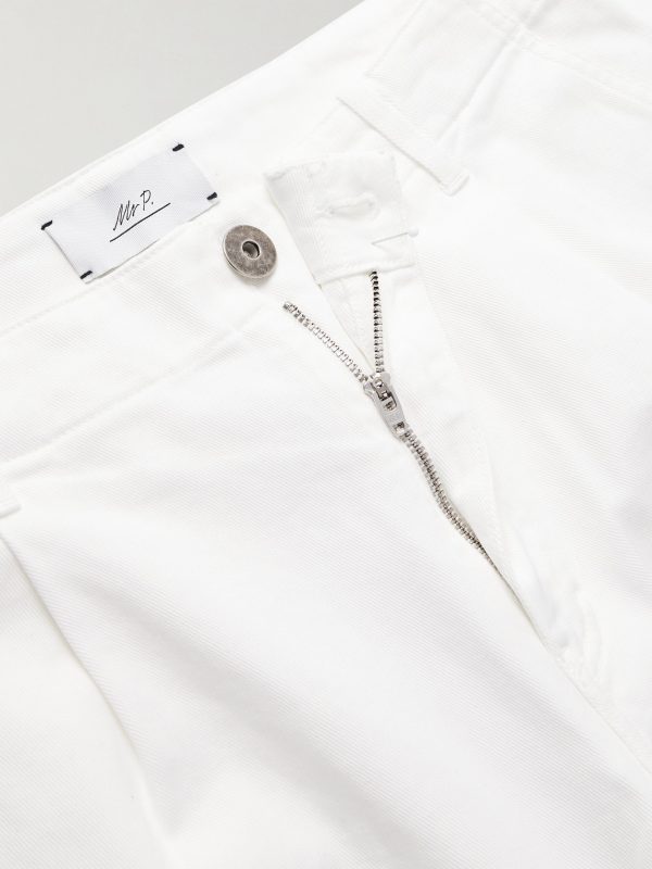 Straight-Leg Pleated Organic Cotton-Blend Twill Shorts - CU Straight-Leg Pleated Organic Cotton-Blend Twill Shorts - CU