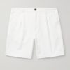 Straight-Leg Pleated Organic Cotton-Blend Twill Shorts Straight-Leg Pleated Organic Cotton-Blend Twill Shorts