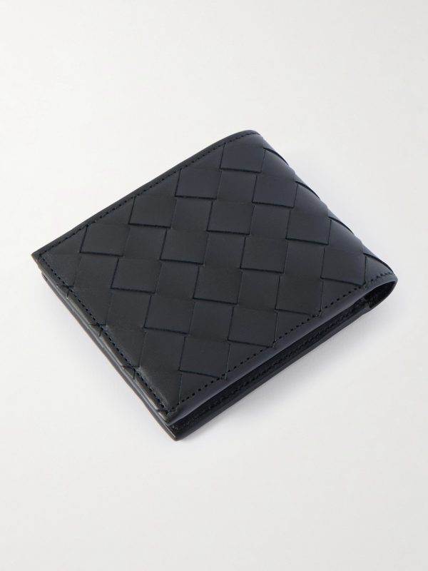 Intrecciato Leather Billfold Wallet - BK Intrecciato Leather Billfold Wallet - BK