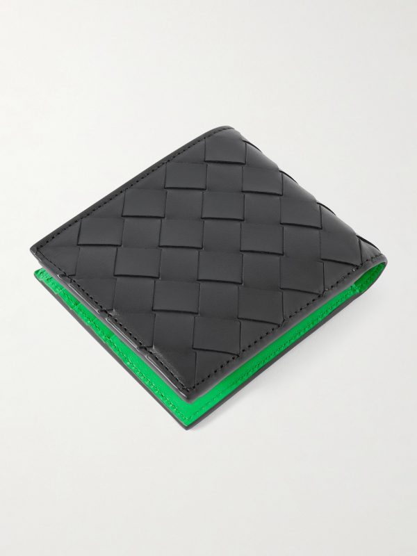 Intrecciato Leather Billfold Wallet - BK Intrecciato Leather Billfold Wallet - BK