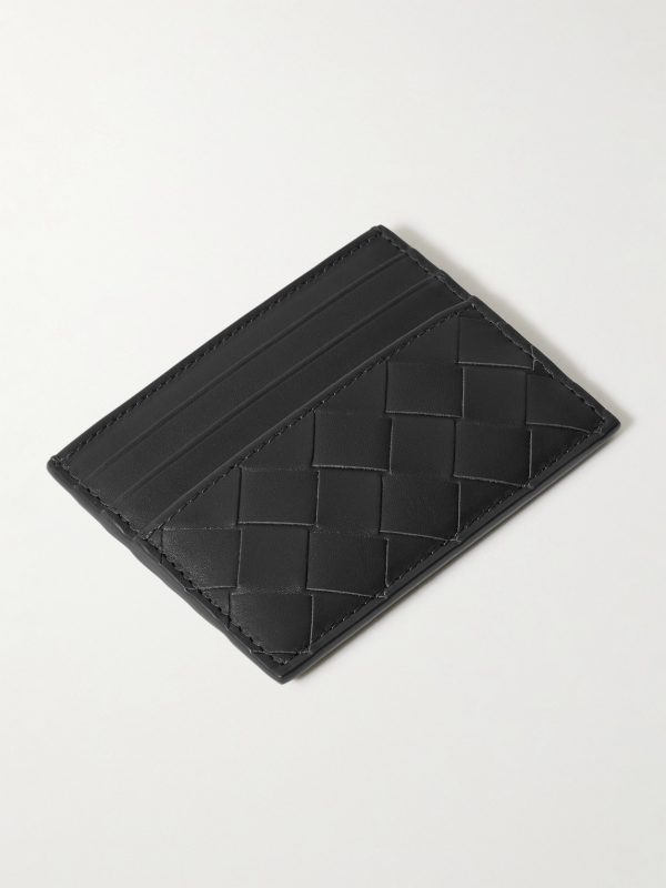 Intrecciato Leather Cardholder - BK Intrecciato Leather Cardholder - BK