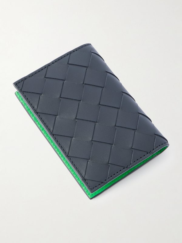 Intrecciato Leather Bifold Cardholder - BK Intrecciato Leather Bifold Cardholder - BK