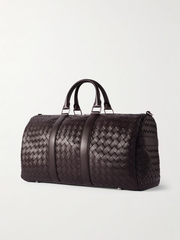 Intrecciato Leather Weekend Bag - BK Intrecciato Leather Weekend Bag - BK
