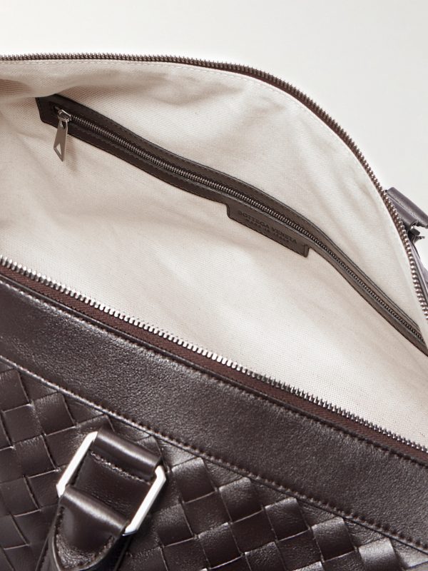Intrecciato Leather Weekend Bag - E1 Intrecciato Leather Weekend Bag - E1