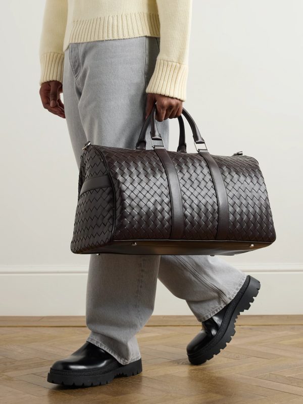 Intrecciato Leather Weekend Bag - OU Intrecciato Leather Weekend Bag - OU