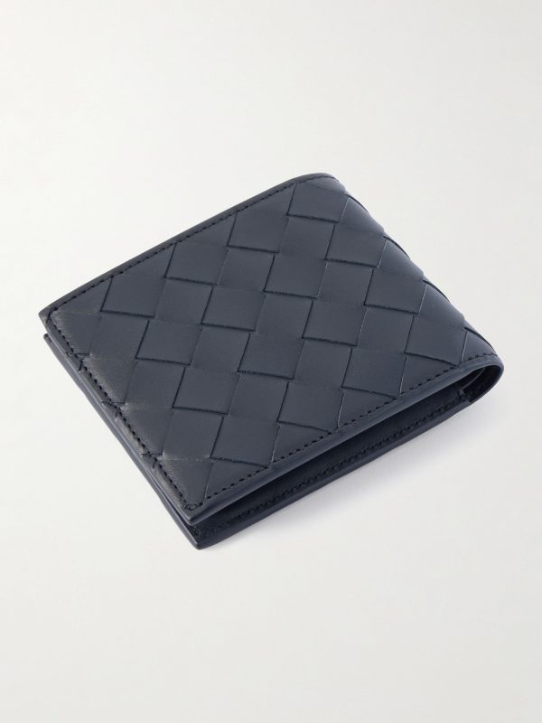 Intrecciato Leather Billfold Wallet - BK Intrecciato Leather Billfold Wallet - BK