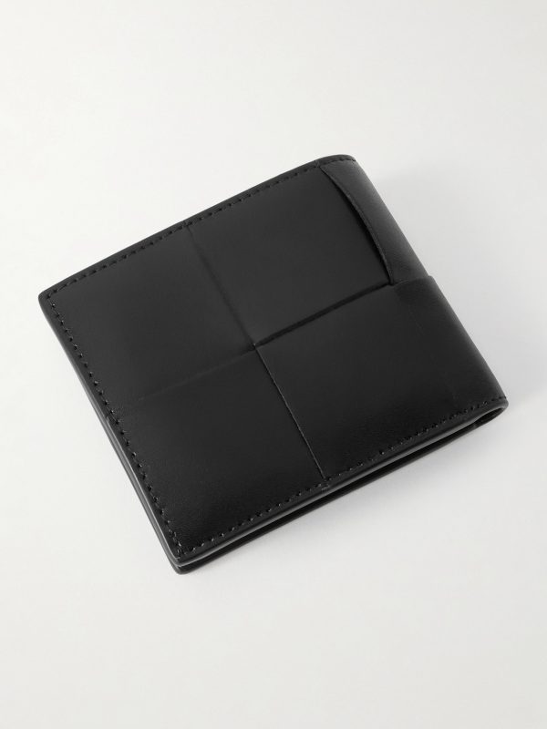 Intrecciato Leather Billfold Wallet - BK Intrecciato Leather Billfold Wallet - BK