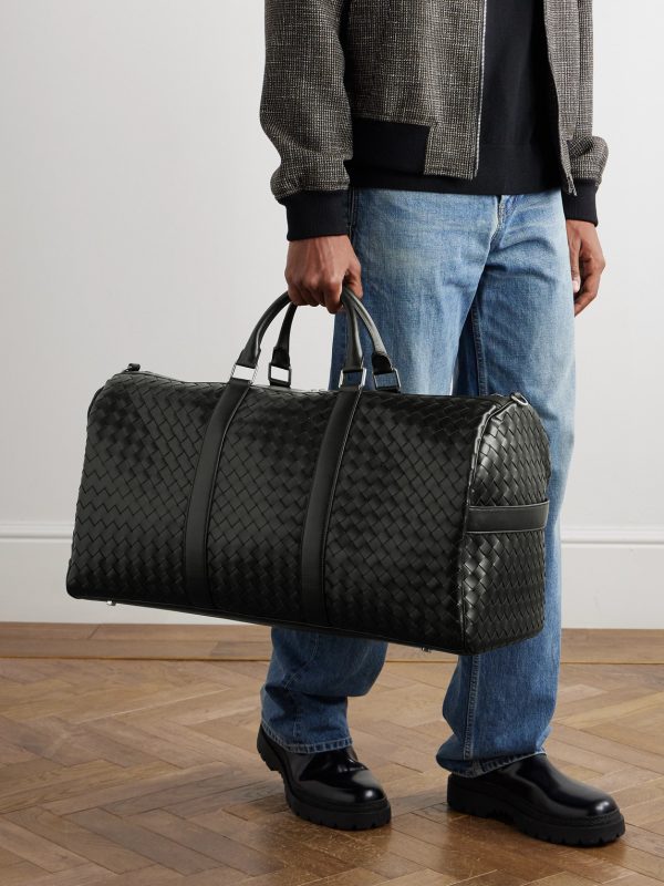 Intrecciato Leather Duffle Bag - OU Intrecciato Leather Duffle Bag - OU