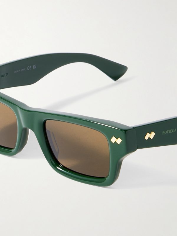 Ribbon Stud Square-Frame Recycled-Acetate Sunglasses - CU Ribbon Stud Square-Frame Recycled-Acetate Sunglasses - CU
