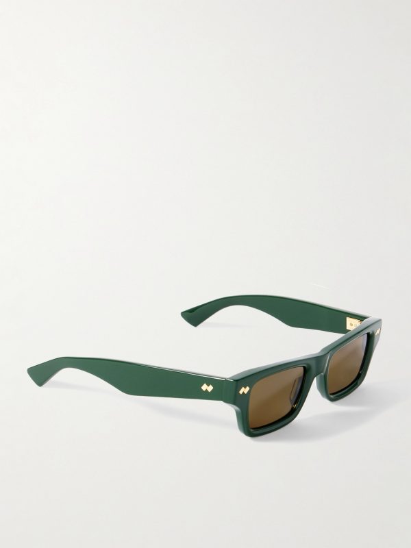 Ribbon Stud Square-Frame Recycled-Acetate Sunglasses - FR Ribbon Stud Square-Frame Recycled-Acetate Sunglasses - FR