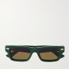 Ribbon Stud Square-Frame Recycled-Acetate Sunglasses Ribbon Stud Square-Frame Recycled-Acetate Sunglasses